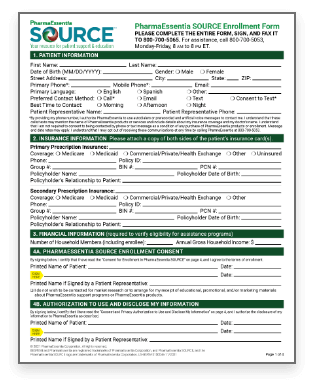 PharmaEssentia SOURCE Enrollment Form